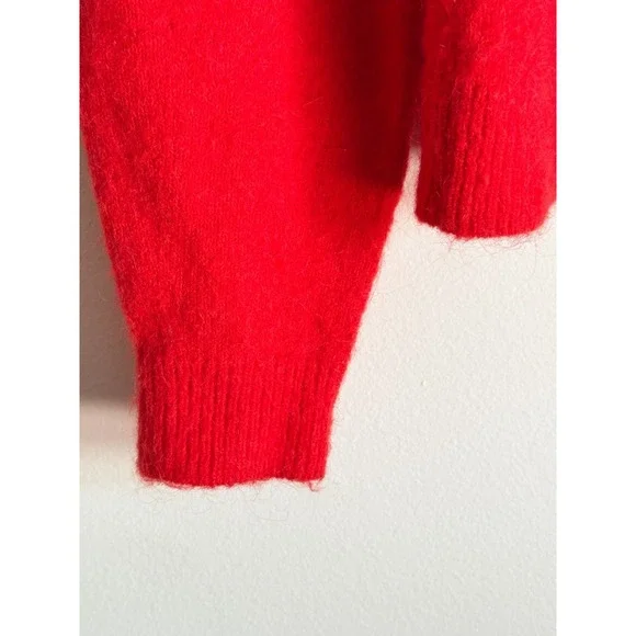 Boden Red Fluffy Bow Back Jumper Sweater Velvet Tie Women's Size XS - Picture 6 of 14